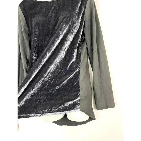 Faded Glory Velvet Bell Sleeve Top SMALL Pullover Blouse - Picture 5 of 10